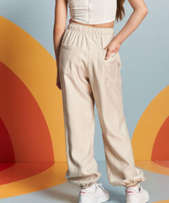 Pantalón parachute beige