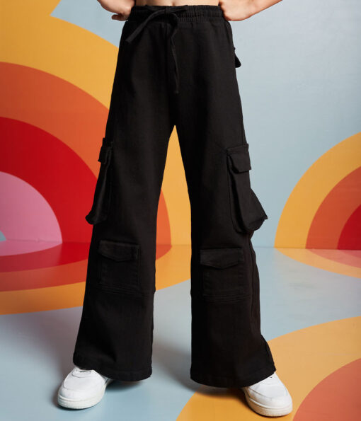 Pantalón en jean negro para niñas