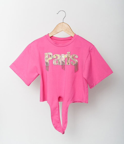 Blusa oversize para niñas fucsia