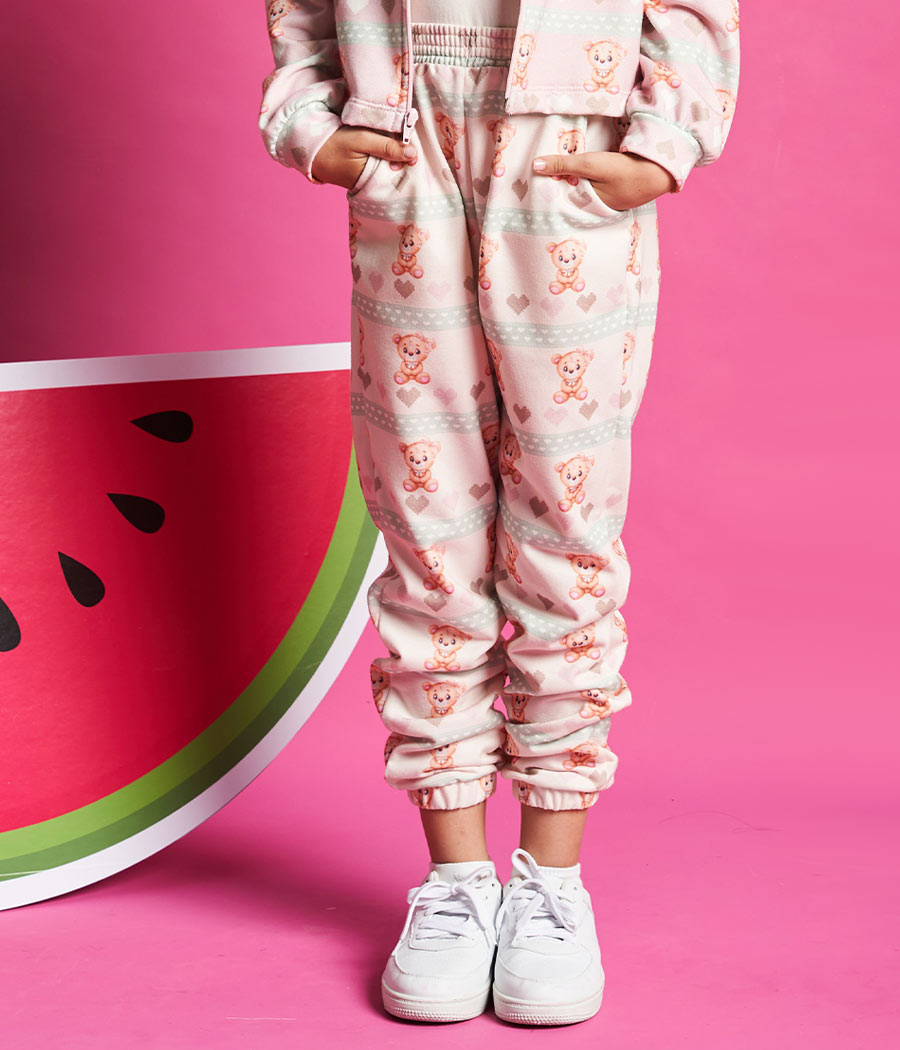 Jogger para niñas estampado de ositos